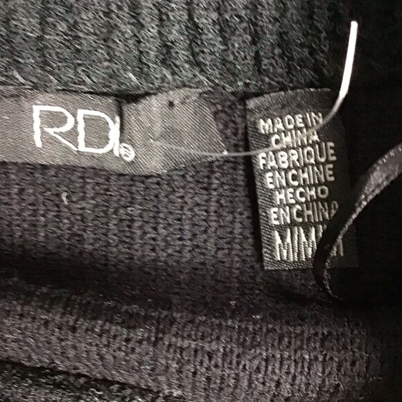 RDI Women’s Medium Black Ribbed Mock Neck Oversized Tunic Sweater NWOT - Picture 6 of 11